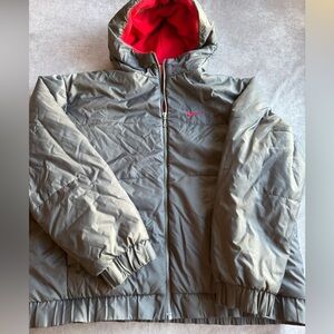 Y2K Nike Gray and Red Kids Jacket